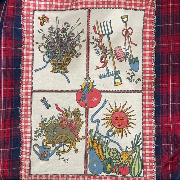 Upcycled “Gardening” cotton flannel with back patch. - Picture 6 of 6